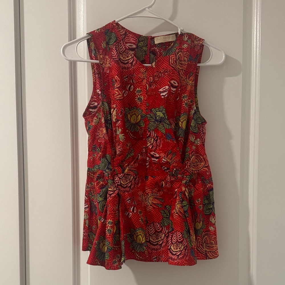 Ulla Johnson Red Floral Tank Top